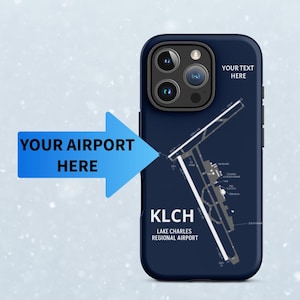 Personalisierte Luftfahrt iPhone Hülle, Geschenk für Piloten Handy Hülle mit Airport Map Airport Diagramm