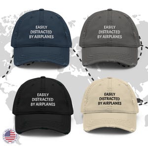 Easily Distracted By Airplanes Hat, Aviation gift, Funny Aviation Dad Hat Pilot Gift Funny Pilot Hat Custom Hat Airplanes Gift for Pilot