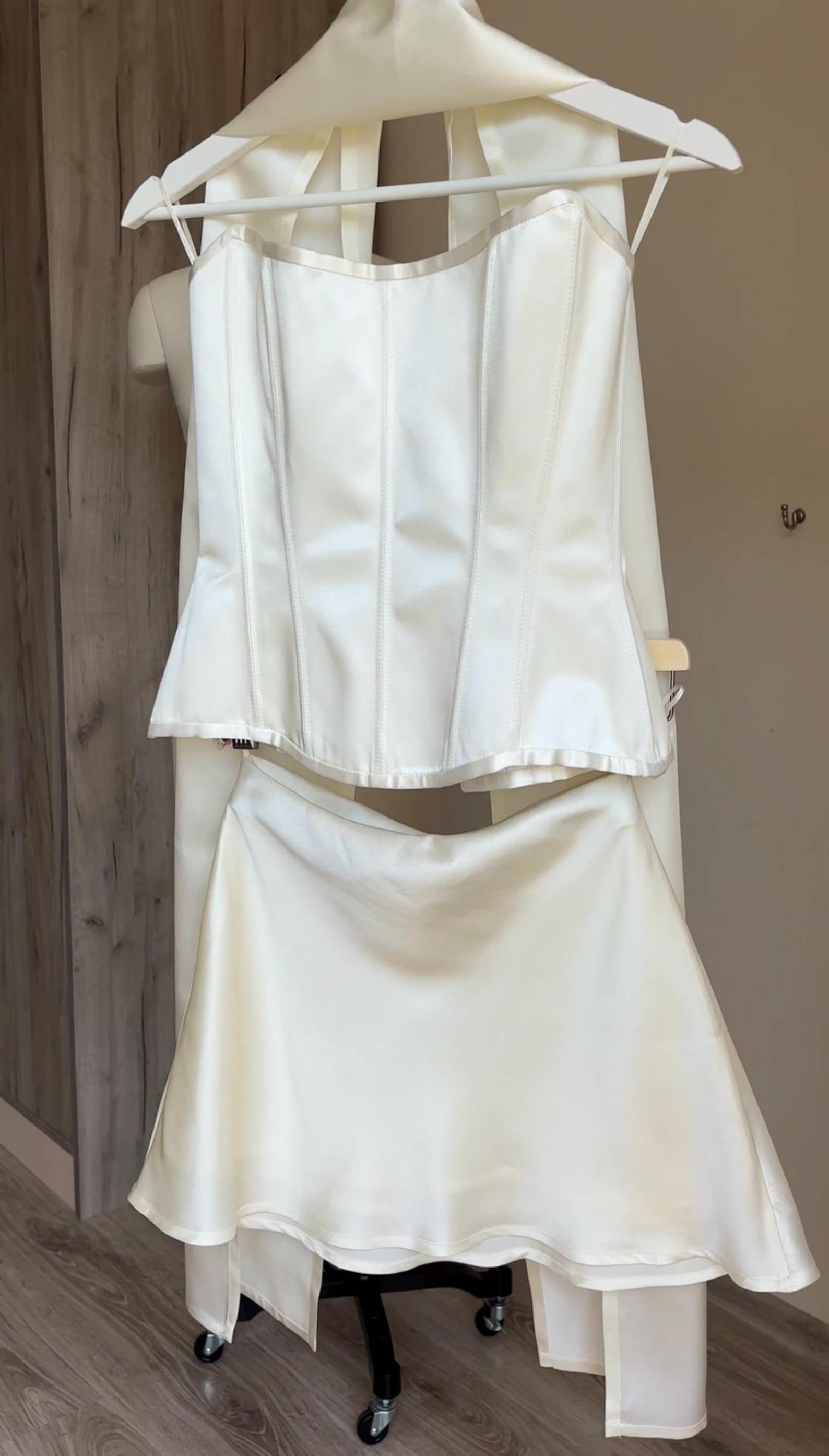 Silk Two-piece Corset Wedding Dress - Mini Corset Set - Bridal ...