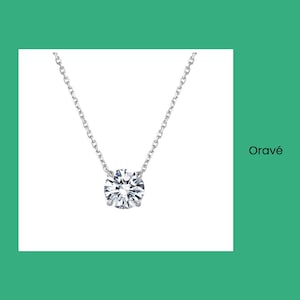 Clear Intention – 1 Carat Round Diamond Necklace in 18K White Gold | Lab Grown | Solitaire Pendant, Gift for Her, Anniversary, Wedding