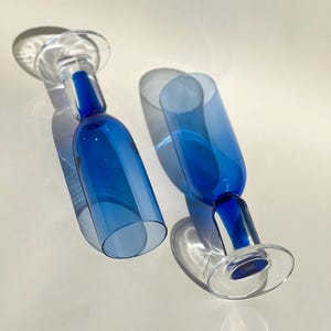 Vintage Italian Blue Ombre Champagne Flutes – Set of 2