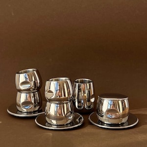 Vintage italienisches AMC Espresso-Set für 4 Personen – Postmodernes Design