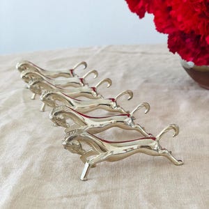 Versilberte französische Vintage Pferde-förmige Messerbänkchen/Tischkartenhalter - Set of 6 (1960er Jahre)