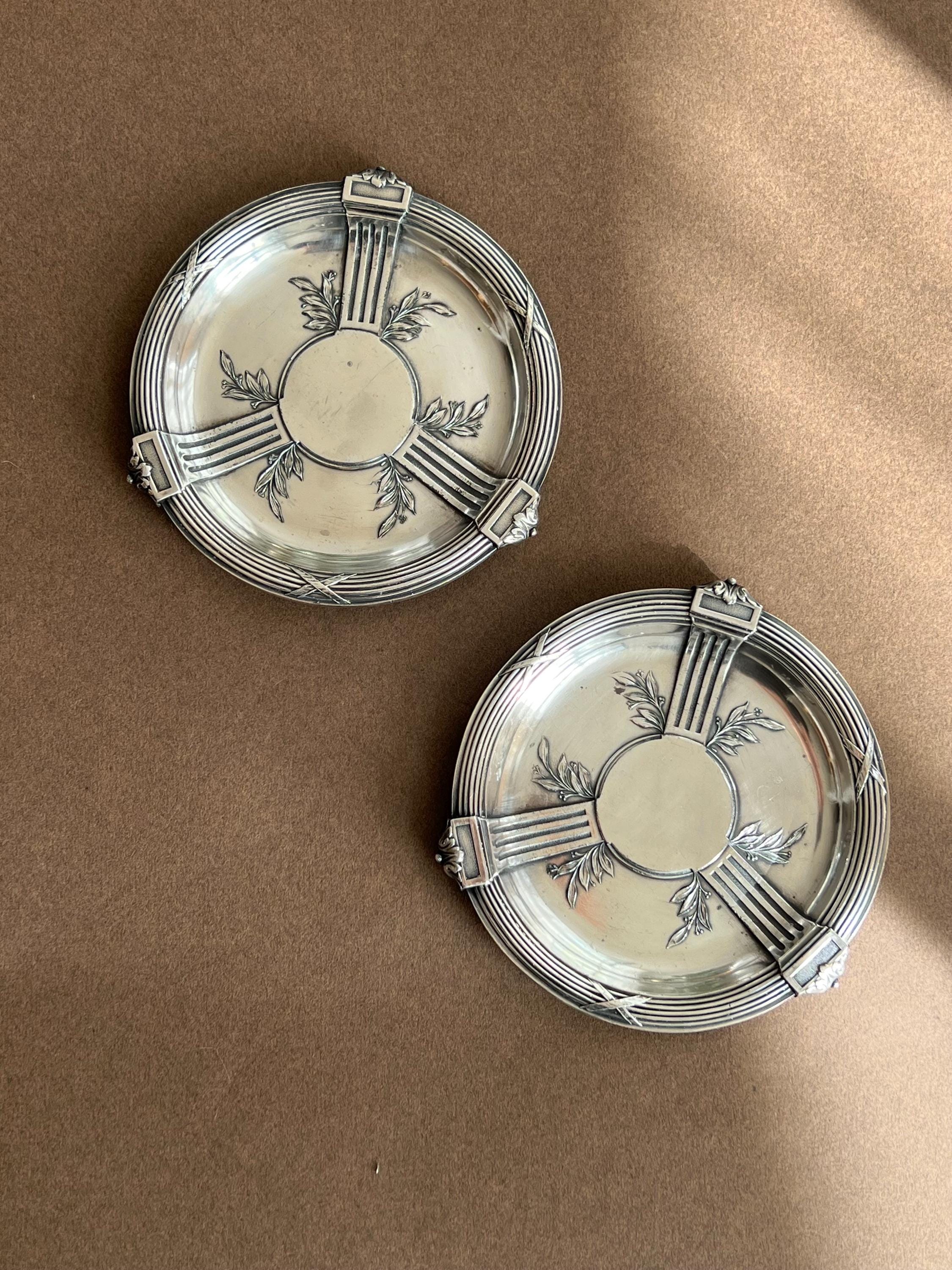 Antique Christofle Gallia SilverPlated Bottle Coasters (Set of 2) – Art Deco Barware