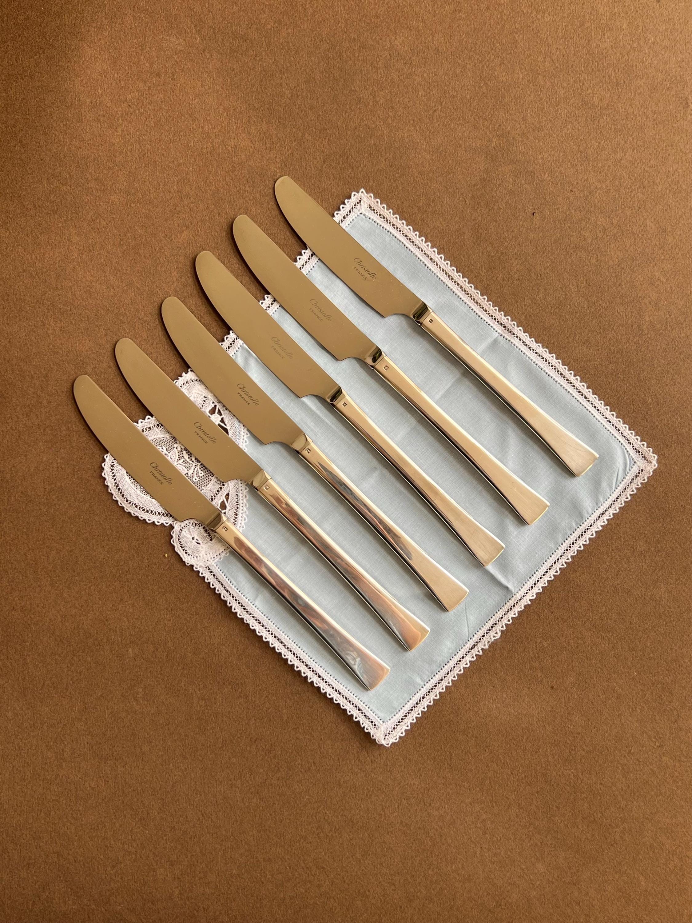 Vintage French Silver-Plated 6-Piece Knife Set by Christofle France