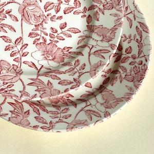 Vintage Pink Peony Churchill Breakfast or Desert Plates