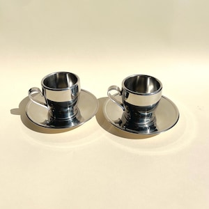 Vintage Italian Meber Espresso Set – Stainless Steel Modernist Design