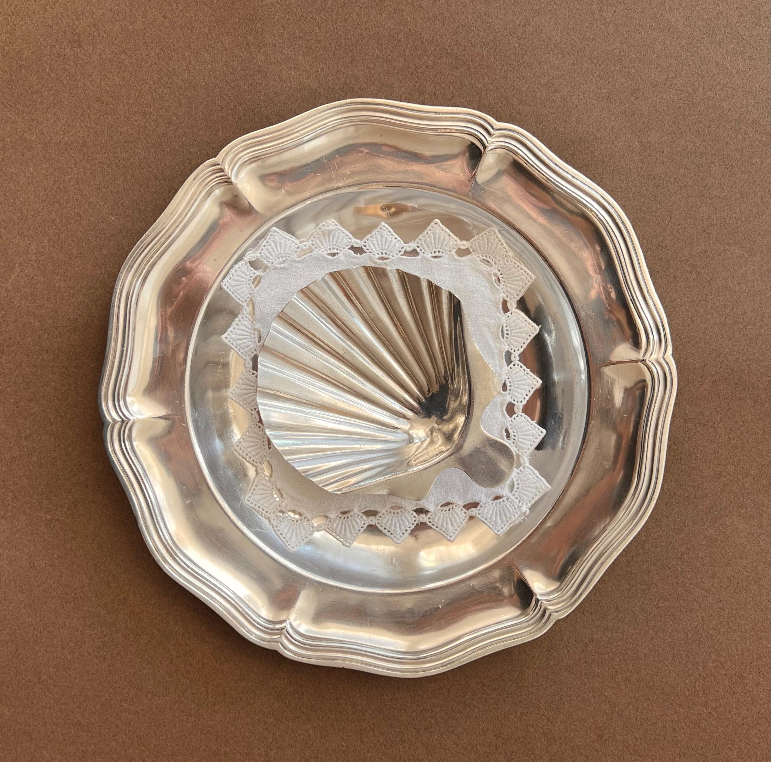 Antique Christofle Silver Plated Serving Plate – French Luxury Tableware – 27 cm