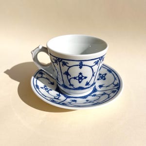 Vintage Blau Saks Tea Cup and Saucer – Timeless Blue and White Elegance