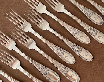 フランスアンティークシルバーデザートフォーク2本セットキッチン用品