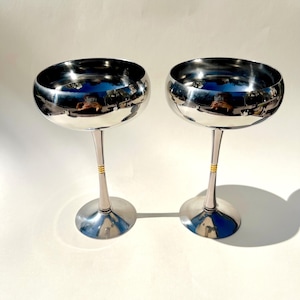 Vintage Italian Silver Champagne Coupes by Gnali Pierfranco