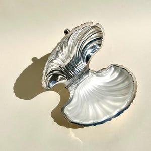 Rare Vintage Silver Sea Shell Oyster Butter / Caviar Dish – Mid-Century Elegance - Made in France