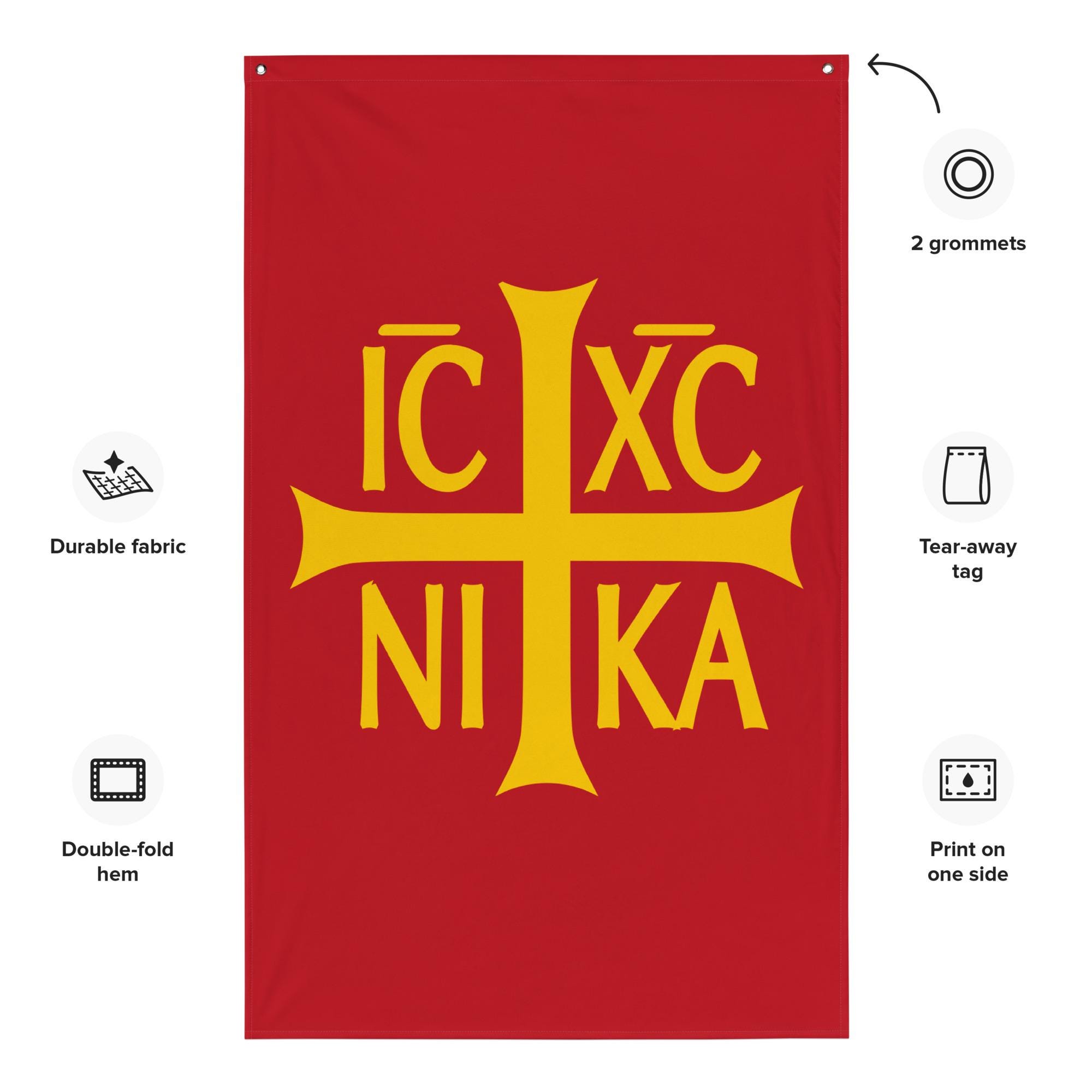 ICXC Christogram Banner - Christian IC XC Nika Gift - Orthodox