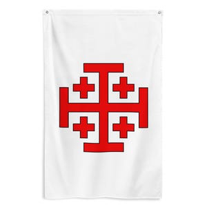 Order of the Holy Sepulchre Banner - The Crusades Christian History Flag Catholic Christianity Historical Gift - 87cm x 142cm 34.5in x 56in