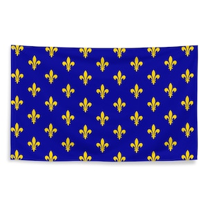 Kingdom of France Flag - Medieval French History Wall Decor - Historical European France Banner Gift - 87cm x 142cm - 34.5in x 56in
