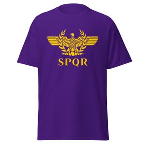 Ancient Rome SPQR T-Shirt - Roman Empire SPQR Shirt - Julius Caesar Ancient Roman History T Shirt Gift - Men&#39;s Women&#39;s Purple T-Shirt