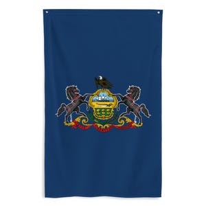Pennsylvania State Flag Banner - United States of America Vertical Flag Wall Decor Hanging - USA States Gift - 87cm x 142cm - 34.5in x 56in