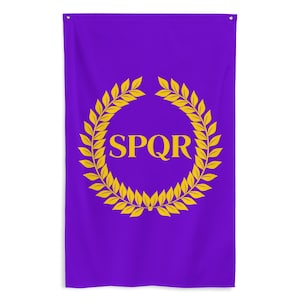Ancient Rome Flag - Roman Empire SPQR Banner - Julius Caesar Ancient Roman History Flag Gift - 100% Polyester - 87cm x 142cm - 34.5in x 56in