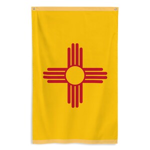 Vlagbanner staat New Mexico - Verenigde Staten van Amerika verticale vlag muurdecoratie hangend - cadeau VS staten - 87 cm x 142 cm - 34,5 in x 56 in