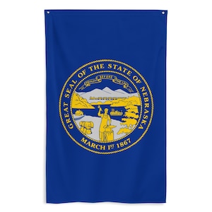 Nebraska State Flag Banner - United States of America Vertical Flag Wall Decor Hanging - USA States Gift - 87cm x 142cm - 34.5in x 56in