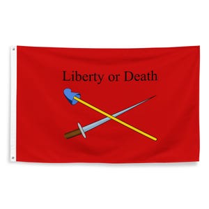 White Plains Flag Liberty or Death - American Revolution Historical Flag - Patriotic United States History - 87cm x 142cm - 34.5in x 56in