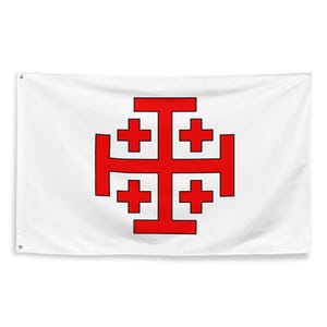 Order of the Holy Sepulchre Flag - The Crusades Christian History Decor Catholic Christianity Historical Gift - 87cm x 142cm - 34.5in x 56in
