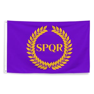 Ancient Rome Flag - Roman Empire SPQR Banner - Julius Caesar Ancient Roman History Flag Gift - 100% Polyester - 87cm x 142cm - 34.5in x 56in