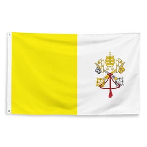 Bandiera della Città del Vaticano - Bandiera religiosa della Santa Sede - Bandiera della Chiesa cattolica Regalo del Papa - Bandiera 100% poliestere - 87 cm x 142 cm - 34,5 pollici x 56 pollici