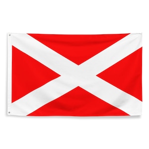 Gascon Crusaders Flag - The Crusades Christian History Wall Decor Gift - Historical Christianity Banner - 87cm x 142cm - 34.5in x 56in