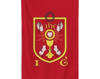 Banner of the Holy Wounds Flag - Pilgrimage of Grace Christian Flag - English Historical Christianity Gift - 87cm x 142cm - 34.5in x 56in