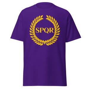 Ancient Rome SPQR T-Shirt - Roman Empire SPQR Shirt - Julius Caesar Ancient Roman History T Shirt Gift - Men&#39;s Women&#39;s Purple T-Shirt