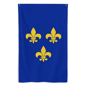 Kingdom of France Banner - Medieval French History Wall Decor - Historical European France Flag Gift - 87cm x 142cm - 34.5in x 56in