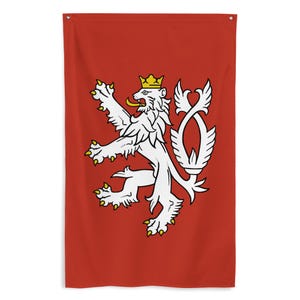 Bandera del Reino de Bohemia - Decoración de pared con historia bohemia medieval - Regalo de la bandera histórica de la República Checa - 87 cm x 142 cm - 34,5 x 56 pulgadas