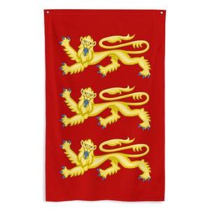 Royal Banner of England Flag - Medieval England Coat of Arms Three Lions Flag - English History Gift - 87cm x 142cm - 34.5in x 56in