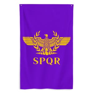 Ancient Rome Flag - Roman Empire SPQR Banner - Julius Caesar Ancient Roman History Flag Gift - 100% Polyester - 87cm x 142cm - 34.5in x 56in