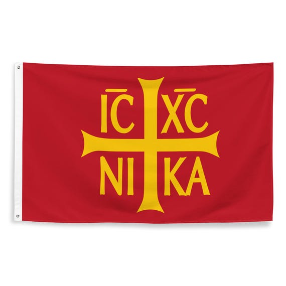 ICXC Christogram Flag - Christian IC XC Nika Gift - Orthodox