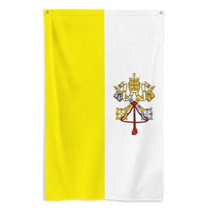 Bandiera della Città del Vaticano - Bandiera religiosa della Santa Sede, Chiesa cattolica cristiana, Decorazione da parete del Papa, regalo - 87 cm x 142 cm - 34,5 pollici x 56 pollici