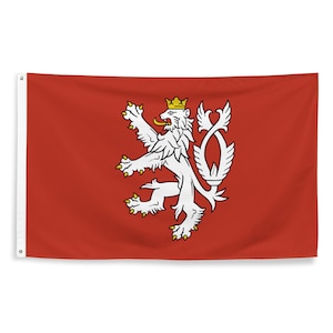 Bandera del Reino de Bohemia - Decoración de pared con historia bohemia medieval - Bandera histórica de la República Checa - Regalo - 87 cm x 142 cm - 34,5 x 56 pulgadas