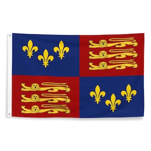 Royal Standard of England Flag - King Henry V Agincourt Hundred Years War - Medieval English History Gift - 87cm x 142cm - 34.5in x 56in