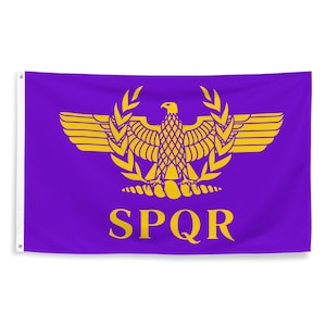 Ancient Rome Flag - Roman Empire SPQR Banner - Julius Caesar Ancient Roman History Flag Gift - 100% Polyester - 87cm x 142cm - 34.5in x 56in