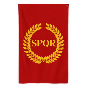 Ancient Rome Flag - Roman Empire SPQR Banner - Julius Caesar Ancient Roman History Flag Gift - 100% Polyester - 87cm x 142cm - 34.5in x 56in