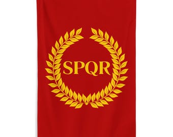 SPQR Sign, Ancient Roman Flag, Huge Canvas Home Decor, SPQR Canvas
