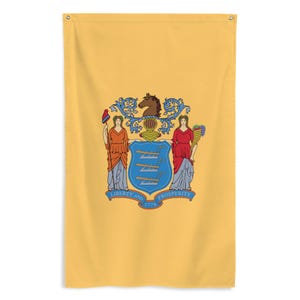 New Jersey State Flag Banner - United States of America Vertical Flag Wall Decor Hanging - USA States Gift - 87cm x 142cm - 34.5in x 56in
