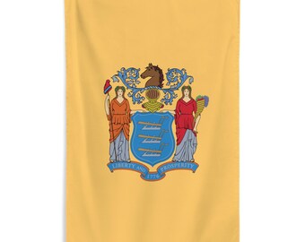 Bandera del estado de Nueva Jersey - Bandera vertical de los Estados Unidos de América para colgar en la pared - Regalo de los estados de EE. UU. - 87 cm x 142 cm - 34,5 x 56 pulgadas
