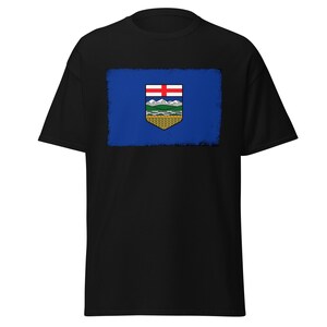 Alberta Flag Distressed T-Shirt - Canadian Province Alberta - Patriotic Alberta Canada Flag Unisex Men&#39;s Women&#39;s Black T-Shirt