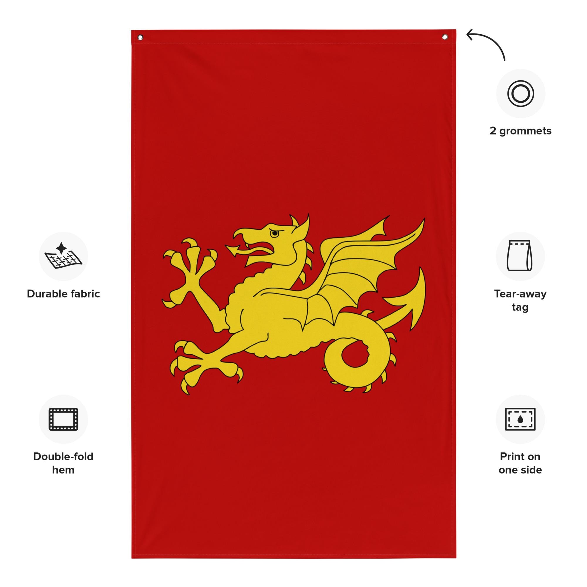 隻眼の梟VivienneWestwoodRED LABEL英国旗プリント Kingdom of Wessex Banner - Golden Wyvern Anglo Saxon England