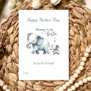 Tarjeta para el Día de la Madre "Mamá es mi mejor amiga" / Tarjeta para mamá linda y divertida / Regalo para mamá mejor amiga / Saludo único para el Día de la Madre Personalizable en la plantilla Jet