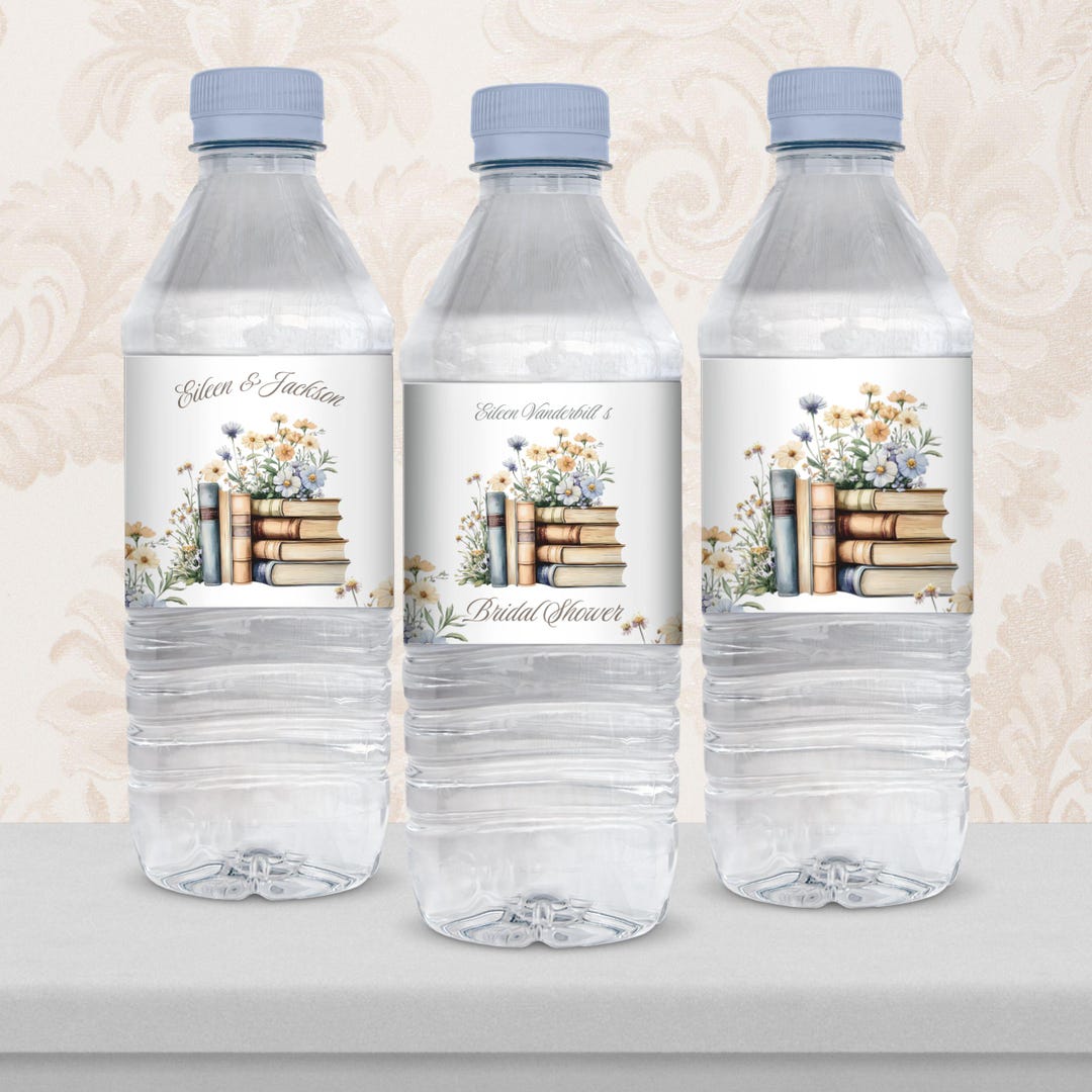 A New Chapter Begins Water Bottle Labels: Wildflower Bridal Shower ...