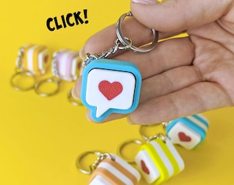 Love Heart Message Clicker-sleutelhanger