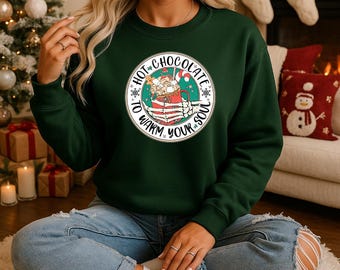 Moletom de Natal Chocolate Quente | Moletom aconchegante para as festas de inverno